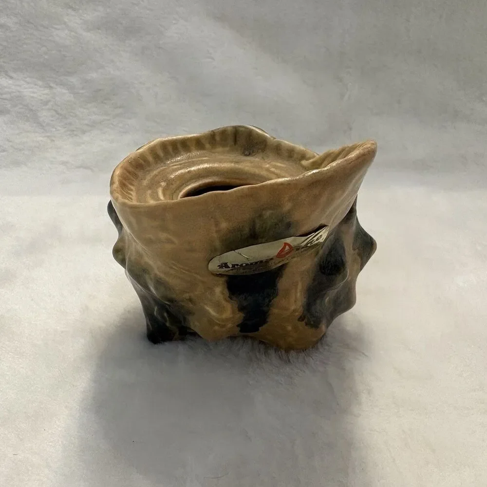 Vintage Aroma Lite Shell Bud Vase/Oil Candle With Drip Glaze